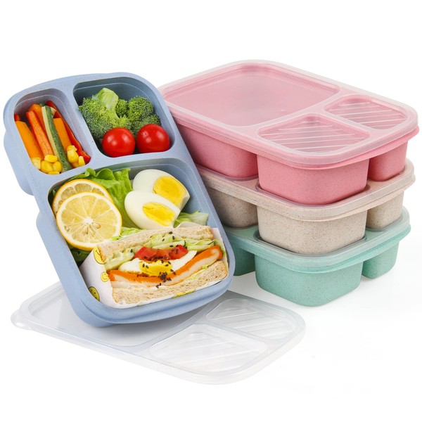 4 Pack Bento Lunch Box - BPA-Free Reusable Bento Box