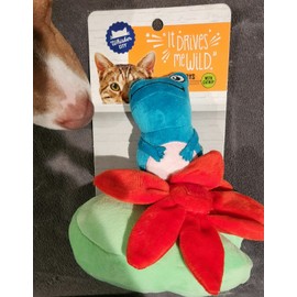 Whisker City Interactive Cat Toys With Cat Nip Frog On Flower On Lily Pad