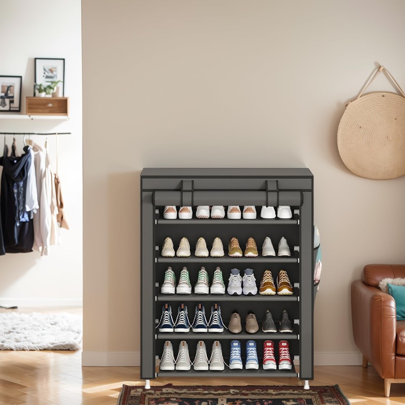Laiensia 5-Tier Vertical Shoe Rack Organizer, Space Saving Shoe Storage