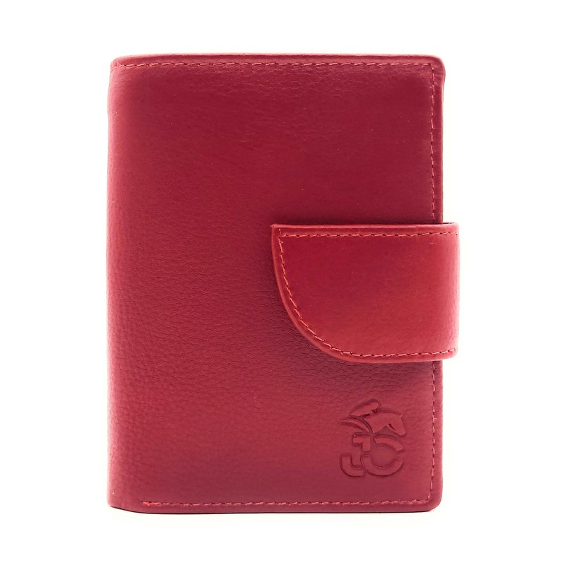 Jockey Club Genuine Leather Security Wallet with RFID Protection, red,