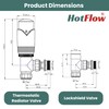 Hot Flow Black Nickel Marella Modern Thermostatic Radiator Valve Angled