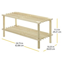 Whitmor 6026-3562 Natural Wood Household Shelf, 10.25 x 24.75 x 11.5-In. -
