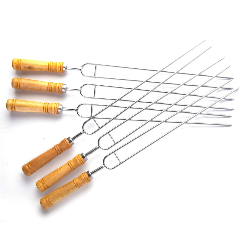 IMEEA Double Skewers for Grilling Thickened Stainless Steel Kebab BBQ