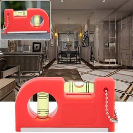 Oumefar 2pcs Mini Magnetic Spirit Level Medición de Burbujas Medición de Burbujas Altamente Preciso ABS TPR Marco de Aluminio para la Imagen de Mejoras para el Hogar Colgando