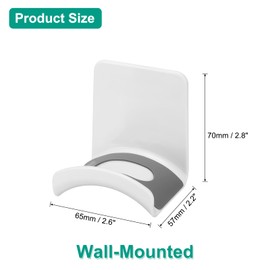uxcell Headphone Stand, 2 Pcs ABS Headset Holder Adhesive Headphone Holder Hook Mount Headphone Hanger Hook Under Desk for Gaming Headphones Earphones Cables, White(Wall-Mounted)