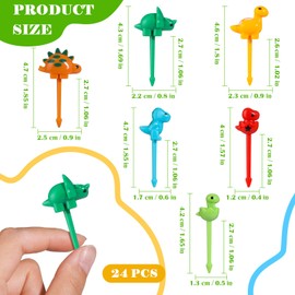 ICYANG 60 Pieces Dinosaur Fruit Picks for Kids Lunch, Cute Small Food Picks Bulk Animal for Bento Appetizers Christmas Thanksgiving Party Lunchbox Boys Girls, Cocktail Lunch box Accessories