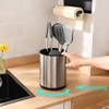 RedCall Stainless Steel Cooking Utensil Holder,360° Rotating Kitchen Utensil Holder,Extra