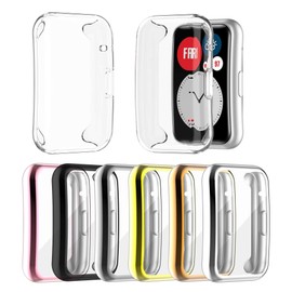 BSTOB Funda Protectora de 7 Piezas Compatible con Watch FIT, Protector de Pantalla de Cubierta Completa con Revestimiento Transparente, Funda Protectora de TPU Suave Resistente a