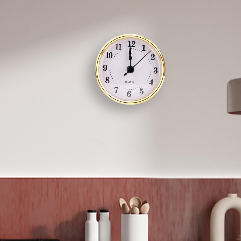 BTFO 3-1/8 Inch Round Clock Insert, Mini Quartz Movement Clock