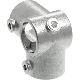 Fenau | Raccordo a croce, angolare, traversa a T, 90 gradi, Ø 48,3 mm, raccordo per tubi, ghisa malleabile, zincato a caldo, viti incl.