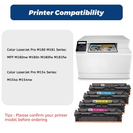 RitoTech 204A Toner Cartridge,Compatible for HP 204 A CF510A CF511A CF512A CF513A for HP Color Laserjet Pro MFP M180nw M180n M154nw M154a MFP M181fw Printer, Black Cyan Yellow Magenta ( 4 Pack )