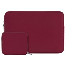 MOSISO Funda Protectora Compatible con MacBook Air/Pro,13-13.3 Pulgadas Portátil,Compatible con MacBook Pro 14 Pulgadas M3 M2 M1 Chip Pro MAX 2024-2021,Neopreno Bolsa con Pequeño Caso, Rojo