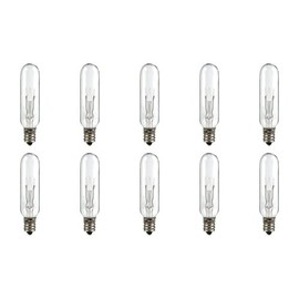 CEC Industries #15T6-130V Bulbs, 130 V, 15 W, E12 Base, T-6 Shape (Box of 10)