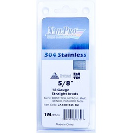 NailPRO 18 Ga x 5/8" Stainless Steel Brad Nails, 1000 Count (5/8")