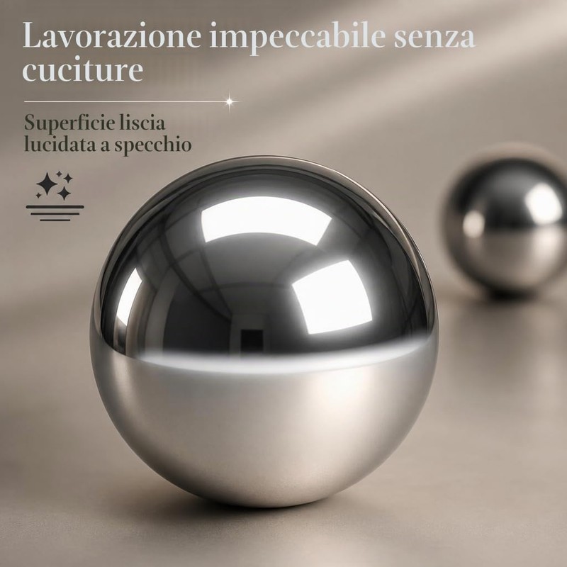 MIJOMA Set di 7 palline decorative da giardino in acciaio