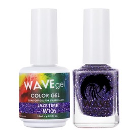 WAVEGEL Soak-Off Gel & Nail Lacquer Matching Duo Set - Simplicity Collection - #W106 Jazz Time I 0.5 Oz