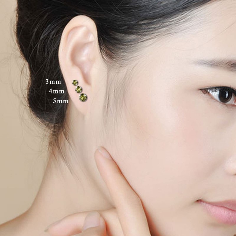 Silver Stud Earrings for Women - S925 Sterling Silver Cubic