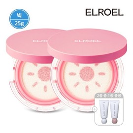 Big Eloel Peach Pink Tone Up Pangpang Big Sun Cushion 25g (2 pieces) + Crema Hand Cream / 빅 엘로엘 피치 핑크 톤업 팡팡 빅 선쿠션 25g 본품 2개+크레마 핸드크림