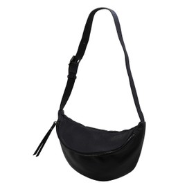 SH Leder Fania G697 Women’s Unisex Chest Bag Made of Genuine Leather for Festival, Travel, Medium Size Waist Bag, Crossbody Bag, Women Bag, 37 x 21 cm - Black -