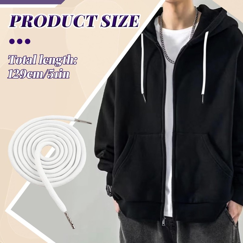 WALWAL 1 Pcs 51 Inch Replacement Drawstrings Cotton Drawstring Cord,