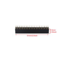 ZDE 2 x 20 Pin Female Headers 2.54 mm Pitch Dual Row Right Angle Pin Headers Connector for PCB Board Raspberry Pi Arduino Pack of 10