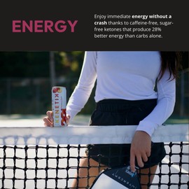 KENETIK Nootropic Ketone Drink, Ketones for Energy & Focus, Caffeine & Sugar Free, High Performance D-BHB Ketone Mix, Fuel w/Zero Crash or Jitters, Ready to Drink - Strawberry Peach 12 Pk