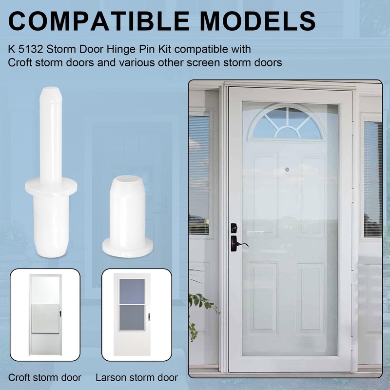 6 Sets K 5132 Storm Door Hinge Pin Kit, 1-7/16