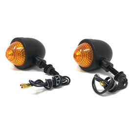 Alchemy Parts Signals Turn Indicator Motorcycle Retro Classic Custom Bikes Trikes - Black Metal