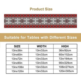 Aztec Table Runner Native American Indian Ornament Pattern Tribal Abstract Kitchen Dining Room Party Decor 13x36inch