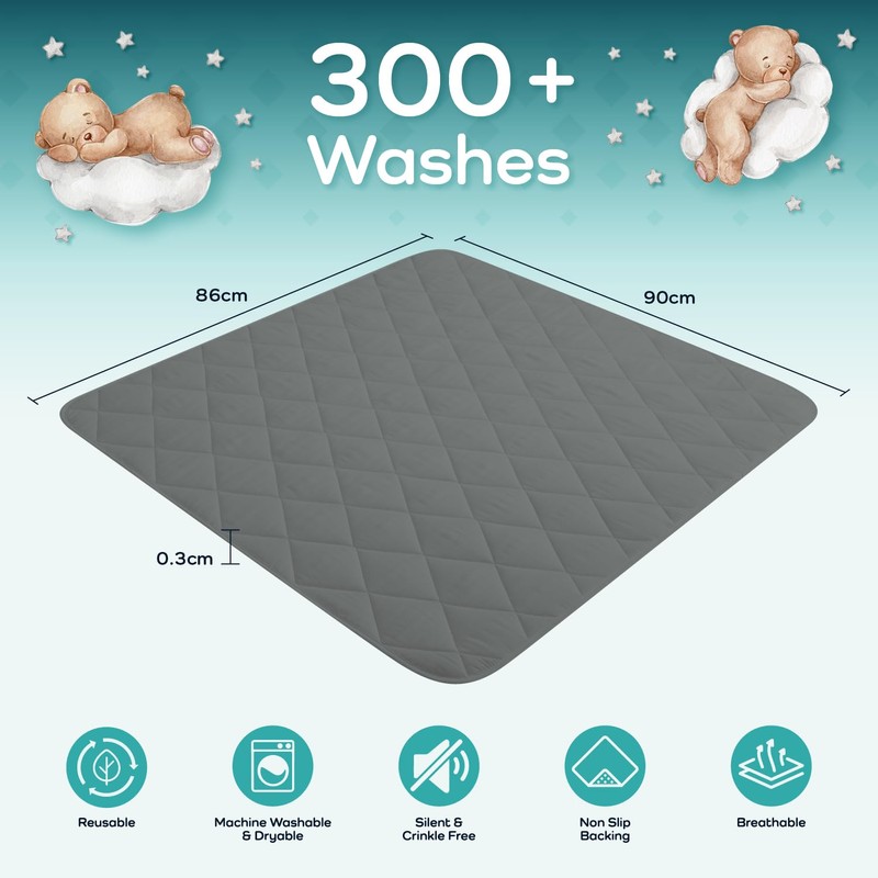 Guardedsleep potty training bed sheets, 100% waterproof bed pad for