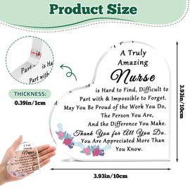 Thank You Gifts for Nurse Appreciation Acrylic Plaque Nurses Week Nurse Day Gifts for CNA RN Nurse Practitioner Registered Nurse Medical Assistant Inspirational Graduation Present Desk Decor Signs