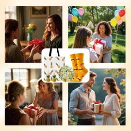 Farmansion Pineapple Gifts for Women, 5pcs Gift Set for Pineapples Lover,Birthday Present Set With Funny Novelty Socks For Sister,Friend