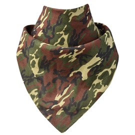 Miobo Bandana, Head & Neckerchiefs, 100% Cotton, One Size 55 x 55 cm, Camouflage Green