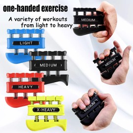 4 Weights Grip Strength Trainer Set,Hand Grip Finger Exerciser,Finger Strengthener,Work Fitness Musician Finger Relaxation