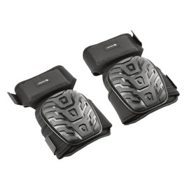 Högert Technik LUIS Black Knee Pads 2 Pack Gel Pads Shock Absorbing PVC Cap Velcro Ideal for Construction & Crafts