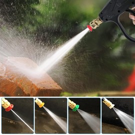 CLIUNT High Pressure Washer Gun 4350PSI, Short Jet Wash Gun with 7 Water Nozzle Tip, M22 14MM Fitting Hose Connector, 1/4'' Quick Connector for Karcher K1-K7 Pressure Washer