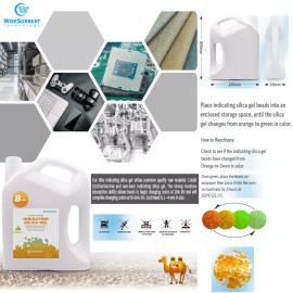 Wisesorb 24LBS Indicating Silica Gel Bead Orange to Green Reusable Desiccant Dehumidifier