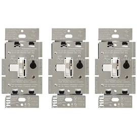 Lutron Toggler LED+ Dimmer Switch for Dimmable LED, Halogen and Incandescent Bulbs, 150 Watt, Single-Pole or 3-Way, TGCL-153P-WH-3, White, 3 Pack