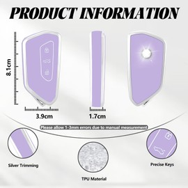 TOOMUME Car Key Cover TPU, Car Key Case Fit for VW Volkswagen Golf 8 MK8 Cupra Born Formentor Seat Leon MK4 Ateca Tarraco Skoda Octavia 8, Protective Key Fob Cover Key Fob Case - Smart Key