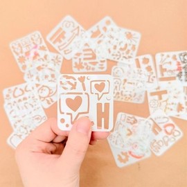 (Art Supplies) Mini Hangul Stencil Model Set, Stencil Plate, Stencil Letters, Stencil Models, Various Stencils / (미술도구) 미니 한글 스텐실 모형판 세트 스텐실판 스텐실글자 스텐실모형 다양한스텐실