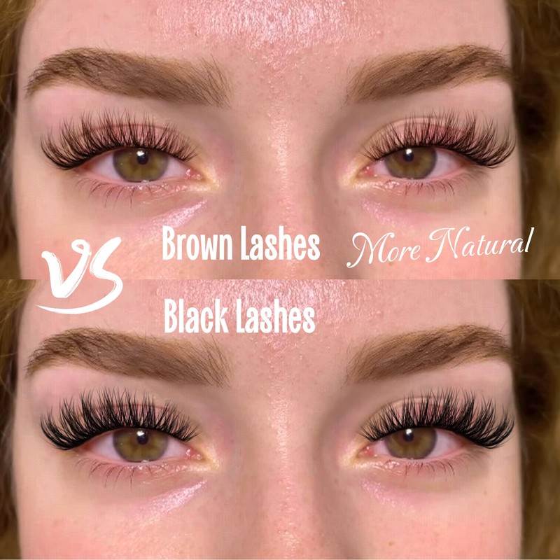 Brown Lashes Strip Natural Looking Cat Eye Eyelashes Wispy Fluffy
