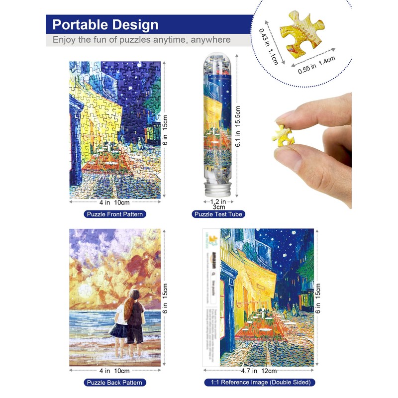 Mini Jigsaw Puzzles for Adults (8 Packs) Double-Sided Puzzle with