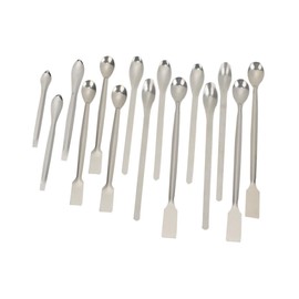 GANAZONO 15 Piece Stainless Steel Measuring Set Lab Reagent Sampling Spoons 3 x 16cm 3 x 18cm Handles