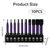 10pcs Metric Hex Head Allen Key Drill Bit Set, 1/4"