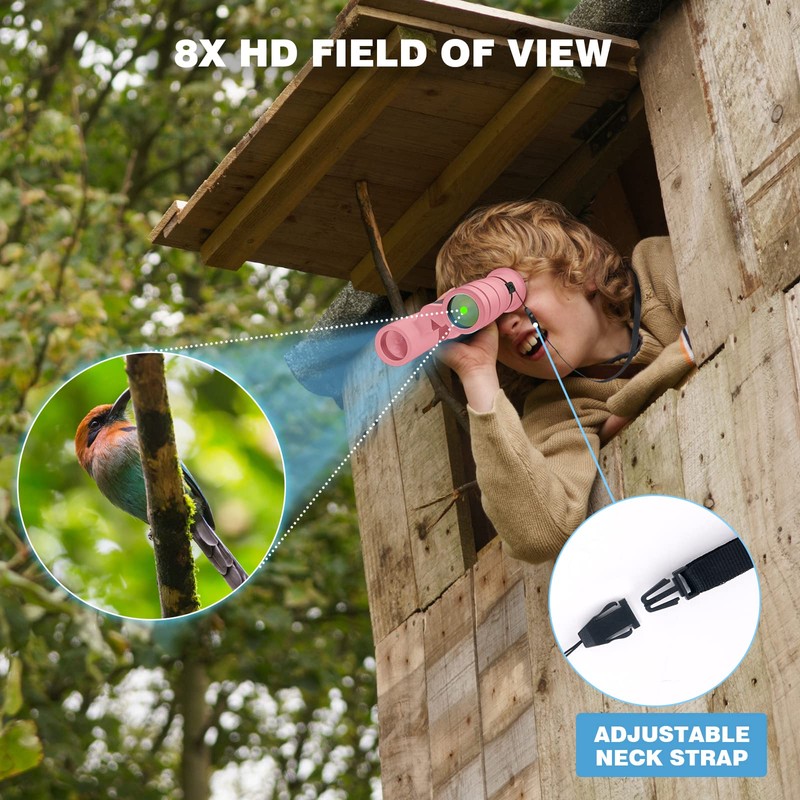Binoculars for Kids High-Resolution 8x21,Shockproof Compact Kids Binoculars with Neck