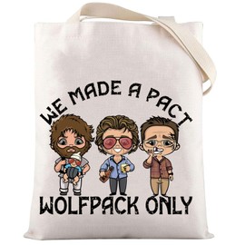 LEVLO Funny Hangover Cosmetic Makeup Bag Phil & Stu & Alan Fans Gift We Made a Pact Wolf Pack Only Hangover Toiletry Bag Hangover Movie Merch, Wolfpack Only Tote, L