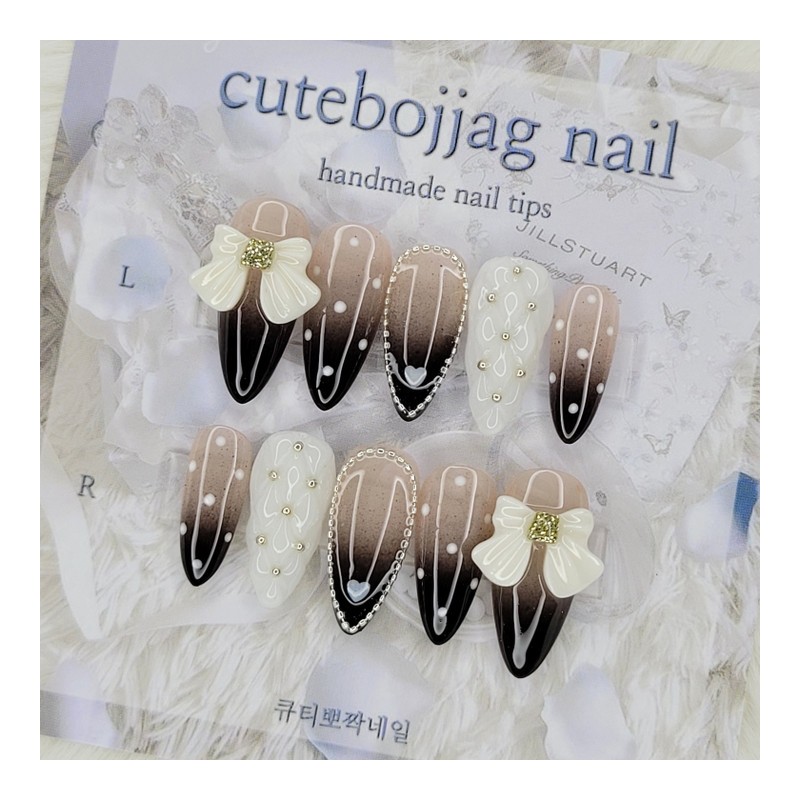 Dot Embo Handmade Nail Tips - Square M / 도트엠보
