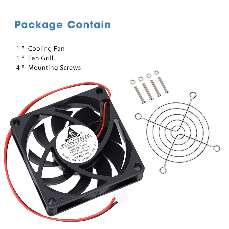 GDSTIME 7015 70mm x 15mm 7cm 12V DC Brushless Small