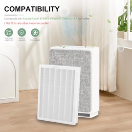 Luripid 2Pack ClearAir-A7 Filter & E-400 Filter Compatible With VEWIOR ClearAir-A7 H14 Purifier ＆ AromaRoom E-400 H14 True HEPA Purifier, 3-Stage True Hepa With Efficiency Activated Carbon