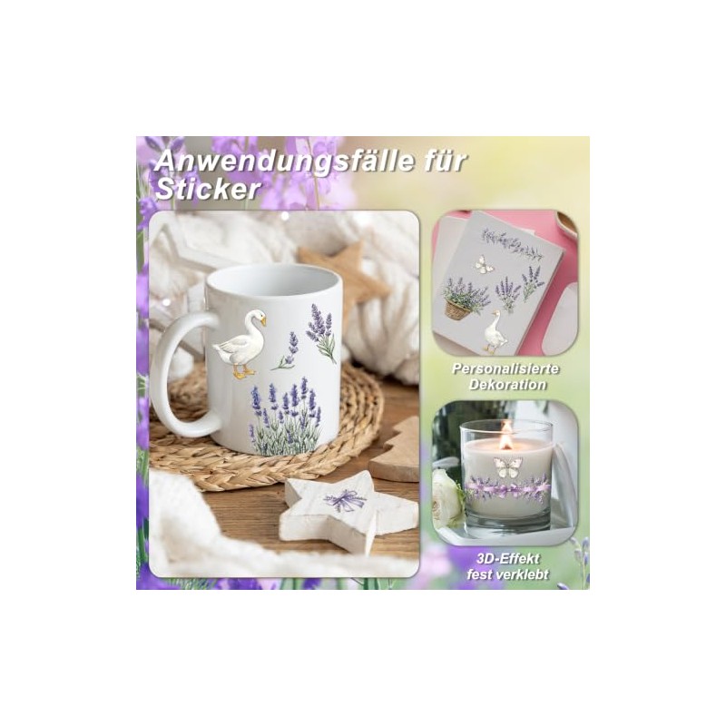 Lavender Motif Transfer Stickers for Stylish DIY Decor
